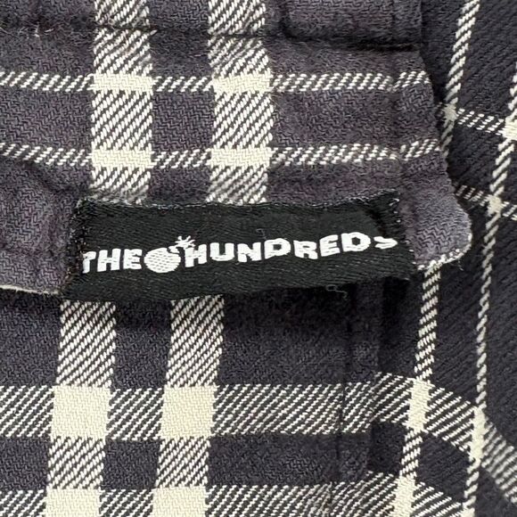 The Hundreds Flannel Shirt Plaid Mens Large Distressed - Picture 5 of 11